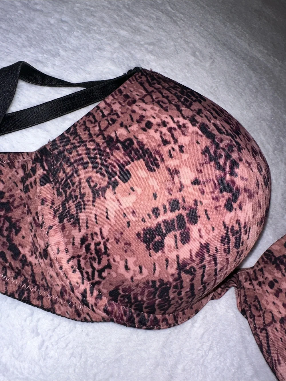 PINK Victoria's Secret Brown Snake-Print Push-Up Bra